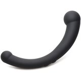 Master Series 10X Vibra-Crescent Vibrating Silicone Dual Ended Dildo Black | shoptok.hr