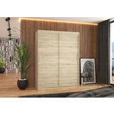 ADRK Furniture Garderobna omara z drsnimi vrati Denver - 150 cm - sonoma hrast