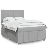 vidaXL Box spring posteljni z vzmetnico svetlo siv 140x190 cm blago | Shoptok.si