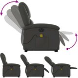  Električni masažni naslonjač na podizanje od prave kože sivi | shoptok.hr