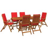  7-dijelni vrtni blagovaonski set Prirodna Čvrsto drvo akacije | shoptok.hr