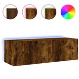 Maison Chic Stenska TV omarica - TV stojalo - Televizijska omarica z LED lučkami dimljeni hrast 100x35x31 cm, (21702330) | Shoptok.si