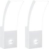  Vanjske LED zidne svjetiljke sa senzorima 2 kom bijele aluminij | shoptok.hr