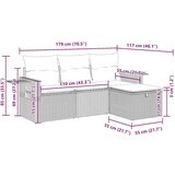  4-dijelni set vrtnih sofa od poliratana s jastucima sivi | shoptok.hr