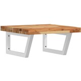  Zidna polica za umivaonik od čelika i masivnog bagremovog drva Smeđa 50 x 50 x 4 cm | Shoptok.si
