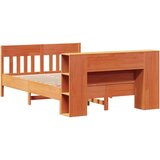 vidaXL Knjižna postelja brez vzmetnice vošč. rjava 120x190 cm borovina | Shoptok.si