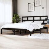 Maison Chic Posteljni okvir - Dvoposteljna postelja - Zakonska postelja črn iz borovine 200x200 cm-J4862, (21768615) | Shoptok.si
