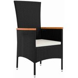 vidaXL Vrtni set za objed s jastukom 3 pcs Crna Poli ratan | shoptok.hr