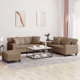 vidaXL 3-dijelni set sofa s jastucima boja cappuccina od umjetne kože | shoptok.hr