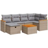 vidaXL 7-dijelni set vrtnih sofa od poliratana s jastucima bež | shoptok.hr