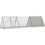 vidaXL Kletka za zajce siva 302,5x80,5x71 cm pocinkano jeklo | Shoptok.si