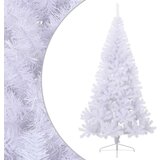 VidaXL Polovična novoletna jelka s stojalom bela 180 cm PVC Slike