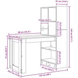 Stol s policom Bijelo 122 x 67 x 145 cm Konstruirano drvo | shoptok.hr