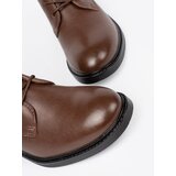Sergio Leone Brown lace-up ankle boots with a low heel by | Shoptok.si