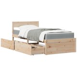vidaXL Krevet s ladicama i madracem 90 x 200 cm od borovine | shoptok.hr