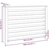  Pokrov za radiator bela 108,5x19x84 cm trdna borovina, (21397858) | Shoptok.si