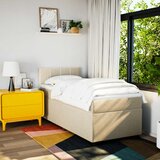 Krevet s oprugama i madracem krem 100 x 200 cm od tkanine | Eponuda.ba