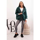 Kesi Włoski Women's quilted jacket with a hood dark green | shoptok.hr