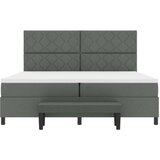 vidaXL Krevet s podnicom s madracem i klupom tamno siva 200x200 cm | shoptok.hr
