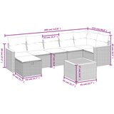  8-dijelni set vrtnih sofa s jastucima bež od poliratana | shoptok.hr