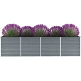  Vrtna sadilica od pocinčanog čelika 320 x 80 x 77 cm siva | shoptok.hr