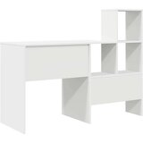vidaXL Miza s polico Bela 131.5 x 50 x 106.5 cm Konstruiran les | Shoptok.si