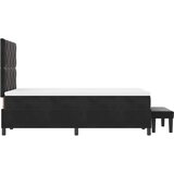  Krevet s opruga kutije s uzglavljem Crna 200 x 120 cm Baršun | shoptok.hr