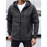DStreet Men's transitional softshell jacket with hood dark gray | Shoptok.si