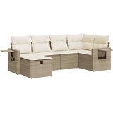  6-dijelni set vrtnih sofa s jastucima bež od poliratana | shoptok.hr