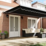 vidaXL ročna retraktibilna tenda črna 500x300 cm, zamenjava za platno tenda za okvir 5x3 m črna | Shoptok.si