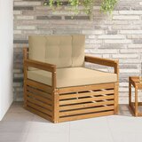  Set vanjskih sofa Čvrsto drvo akacije i poliester Prirodna - Prirodno i bež Otvoreni okvir | shoptok.hr