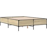 vidaXL Okvir za krevet boja hrasta 150x200cm konstruirano drvo i metal Cijene