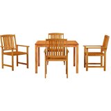  Vrtni set za objed 5 kom. Smeđa Čvrsto drvo akacije 85 x 85 x 75 cm | Shoptok.si