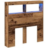 Ormarić za uzglavlje s LED svjetlima staro drvo 100x17x102 cm | shoptok.hr