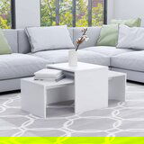 The Living Store Komplet klubskih mizic bel 100x48x40 cm inženirski les - Klubska Mizica, (21662575) | Shoptok.si