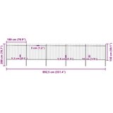  Vrtna ograda s vrhom koplja Čelik 892,5 x 150 cm Crna | shoptok.hr