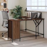 vidaXL Pisalna miza rjavi hrast 141x141x75 cm inženirski les | Shoptok.si
