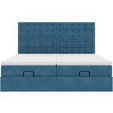 vidaXL Otomanski posteljni okvir z vzmetnicami moder 180x200cm žamet, (21610394) | Shoptok.si