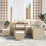  Sjedeća garnitura za vrt 8 kom. Bež poliratan 200 x 200 x 85 cm | shoptok.hr