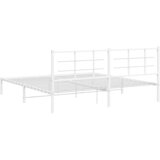  Metalni okvir za krevet s uzglavljem bijeli 193x203 cm | shoptok.hr