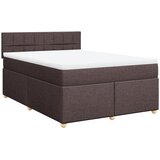 vidaXL Krevet s oprugama i madracem tamnosmeđi 140 x 190 cm od tkanine | shoptok.hr