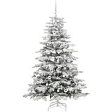 vidaXL Umetno Zložljivo Božično Drevo Bela 180 cm PE in PVC | Shoptok.si