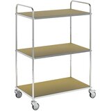 Kongamek Nivojski ESD-voziček, DxŠxV 980 x 585 x 1445 mm, 3 police, 4 vrtljiva kolesa, 2 z zavoro | Shoptok.si