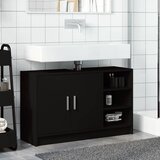 Ormarić za umivaonik crni 90 x 29 x 55 cm konstruirano drvo | shoptok.hr