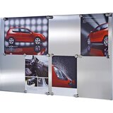 eurokraft basic Magnetna stena iz nerjavnega jekla, mat ščetkana, ŠxV 600 x 965 mm | Shoptok.si