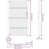  Vrtna vrata crna 105x180 cm dizajn čeličnog križa | shoptok.hr