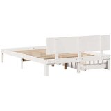 vidaXL Posteljni okvir s predali bel 150x200 cm trdna borovina | Shoptok.si