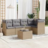  The Living Store Vrtna sedežna garnitura 6-delna z blazinami bež poli ratan - Vrtna Sedežna Garniture, (21449569) | Shoptok.si