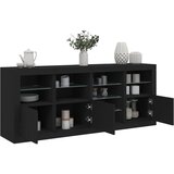 The Living Store Komoda z LED lučkami črna 164x37x67 cm - Komoda, (21836075) | Shoptok.si