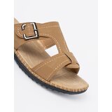 Shelvt Beige women's flip-flops with silver buckles | shoptok.hr